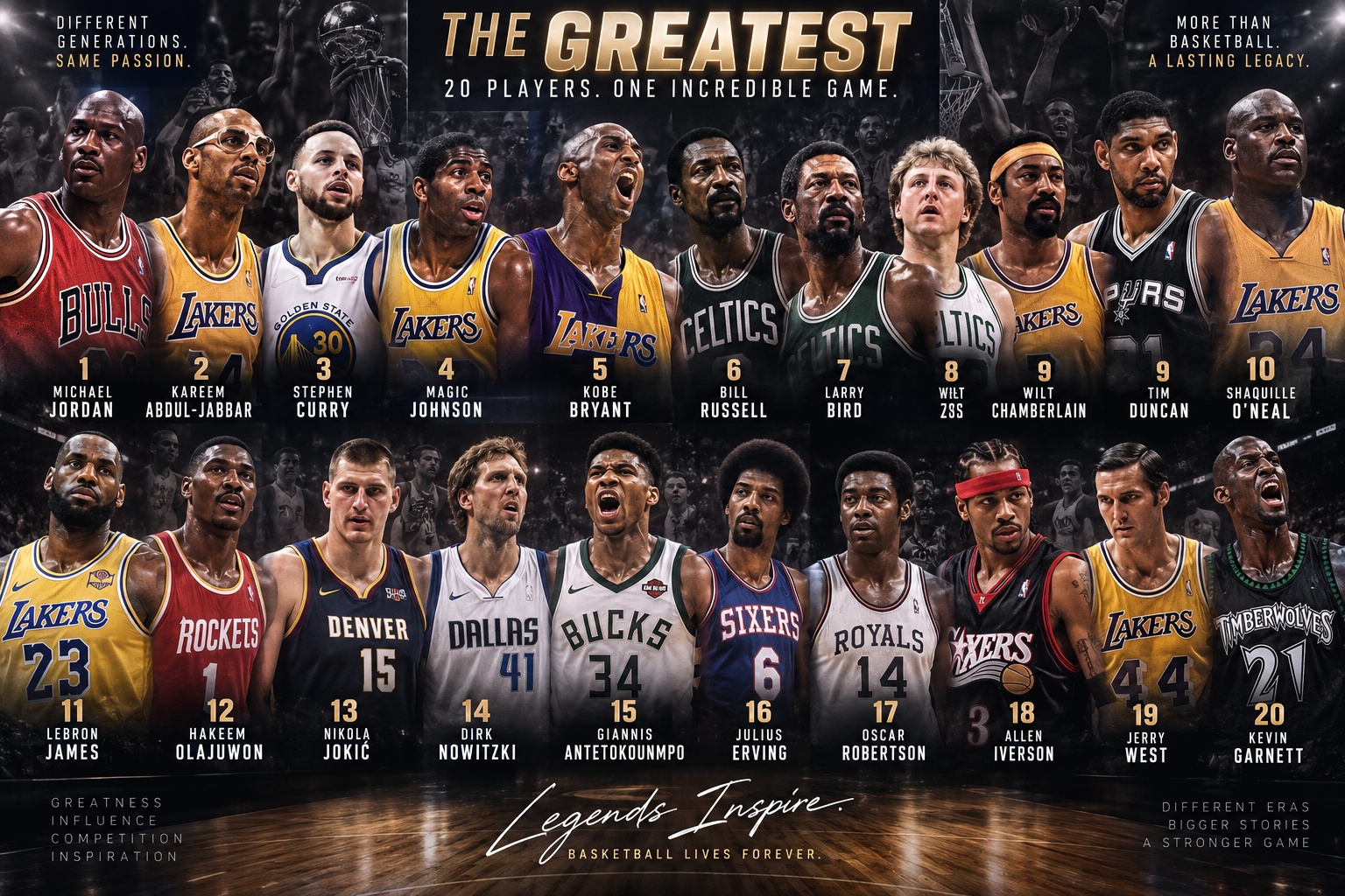 What Does Greatness Mean to You? My personal take on basketball greatness — looking beyond stats and championships to the stories, influence, adversity, competition and legacies that made these players unforgettable.